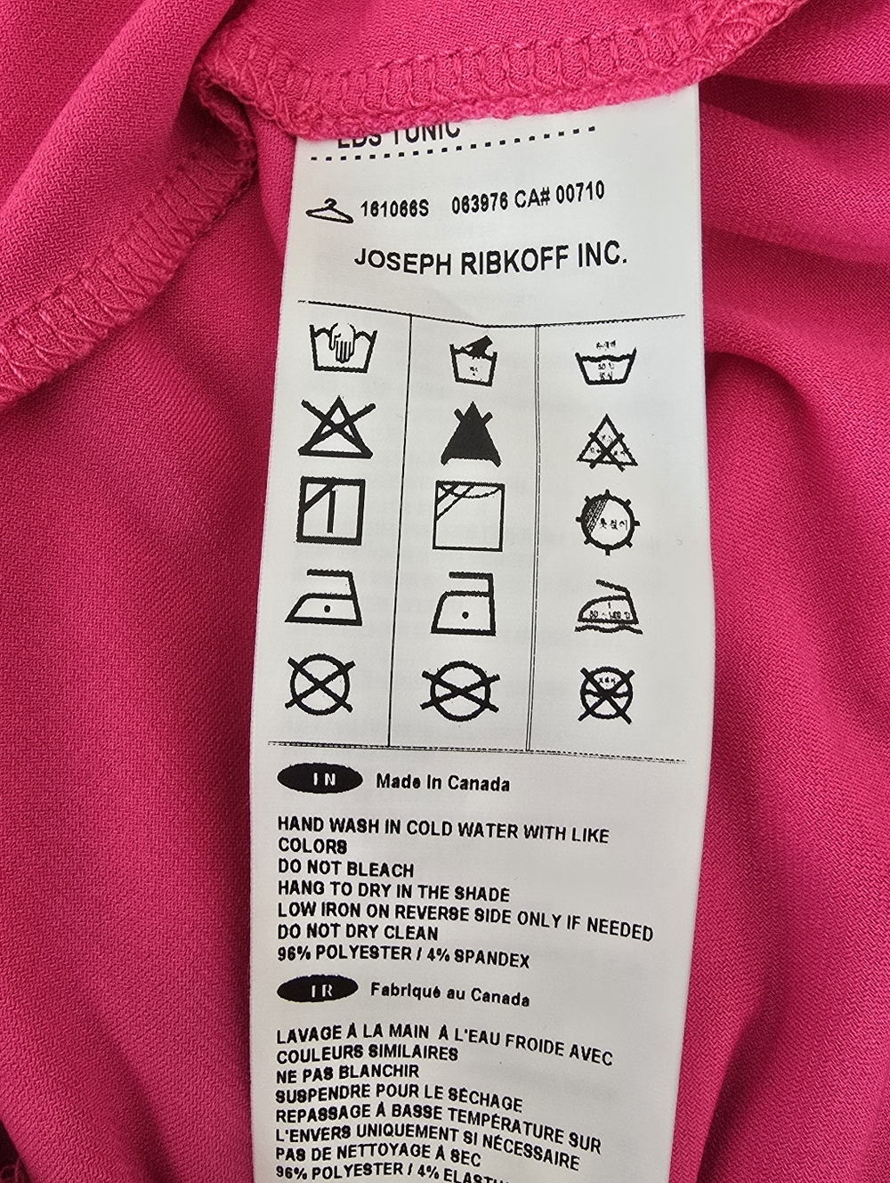 Joseph Ribkoff Dazzle Pink Asymmetrical Tunic Top 3/4 Sleeve 12 Stretch Flowy - Picture 10 of 10